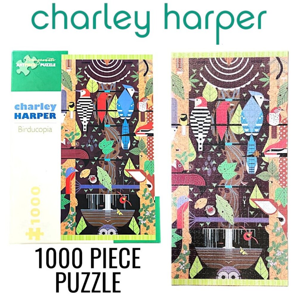 Charley Harper 1000 Piece Jigsaw Puzzle Birducopia Birds Jigsaw Puzzle Bird Blue